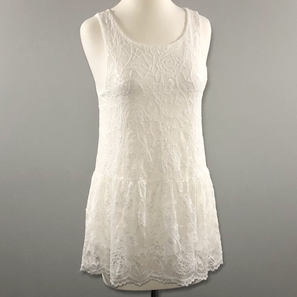 New White Lace Tunic Top - Picture 1 of 2
